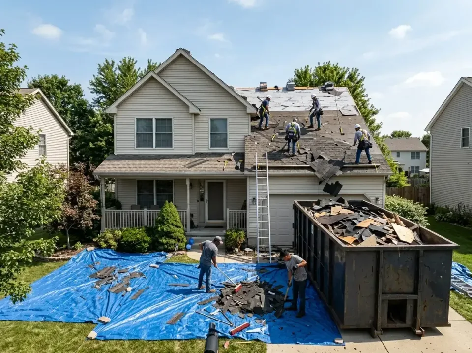 roof-replacement-debris-remova-004 — frequently asked questions, Cheapest Dumpster Rentals in East Peoria, IL